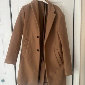 Zara 4-Way Brown Trench Coat Wool Blend